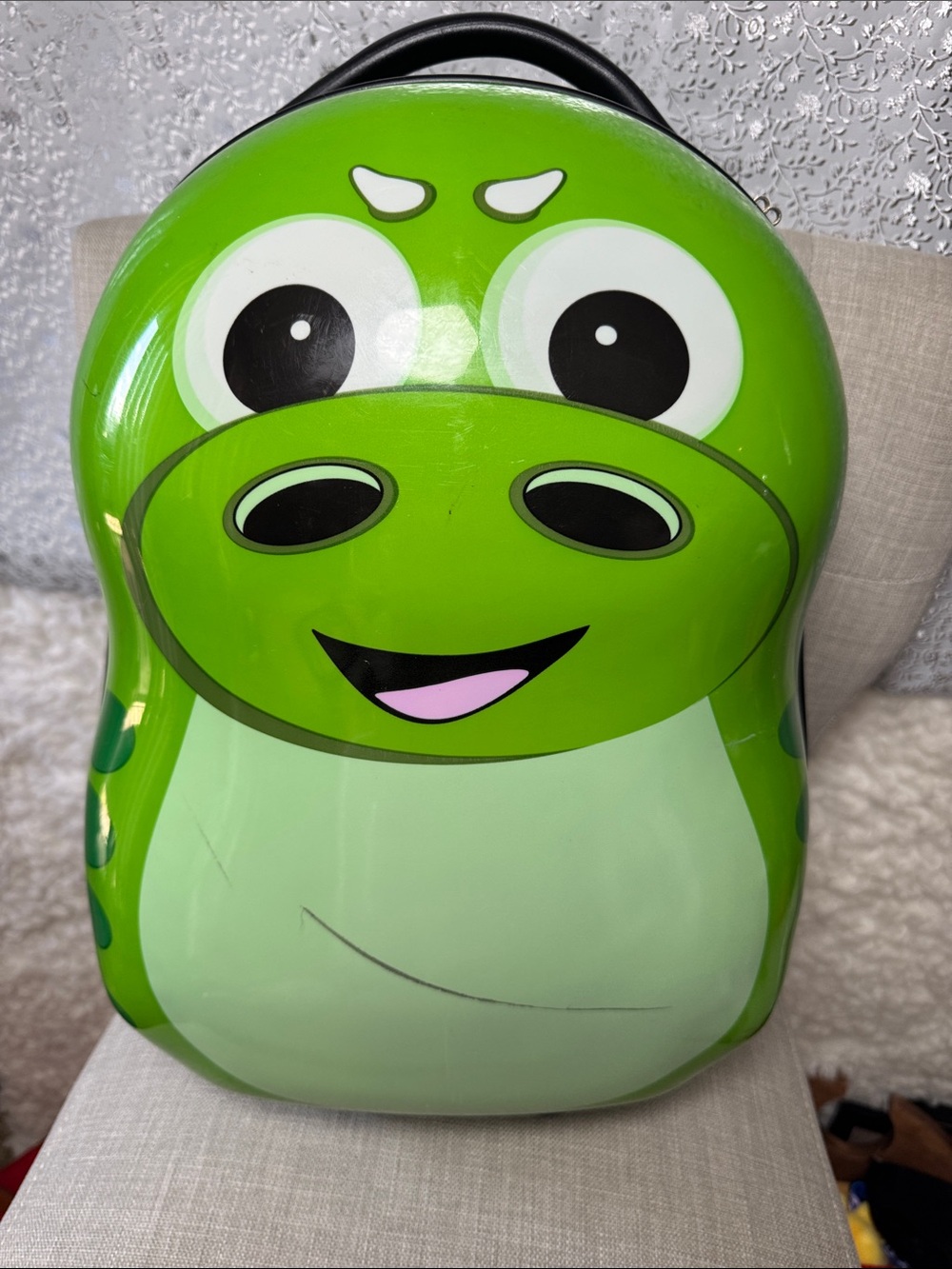 SOLD !Green Cartoon Dino Hardshell Kids suitcase